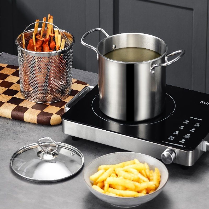 商用油炸锅家用深锅日式带滤网燃气迷你锅天妇罗省油小炸锅,厨房/烹饪用具,油炸锅,淘宝优惠券,粉丝福利购,淘宝优惠卷