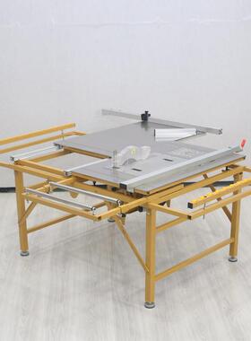 JT100木工折叠台锯方轨精密推拉锯台子母锯推台锯隐形滑轨工作台