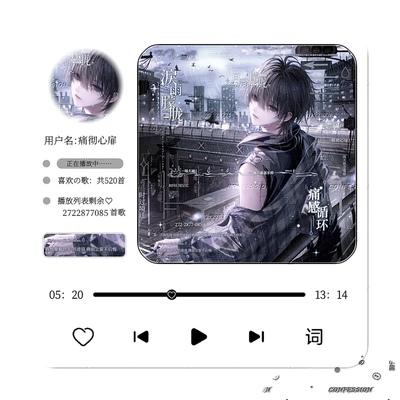 泪雨朦胧·水印套组原创日漫男女通用适配防盗雨天百搭全屏水印框