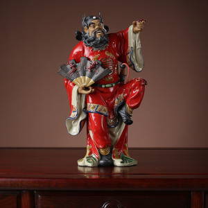 石湾陶瓷公仔师工艺精品家居新中式装饰品引福钟馗