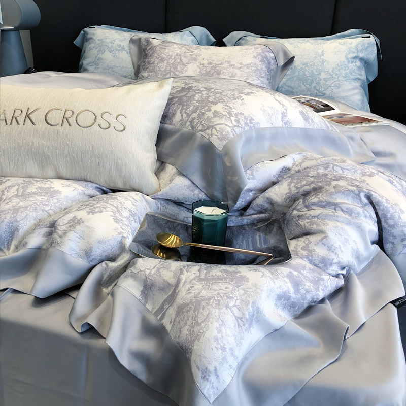 高端支双面天丝四件套冰丝滑凉爽柔软被套春夏高端床上用品