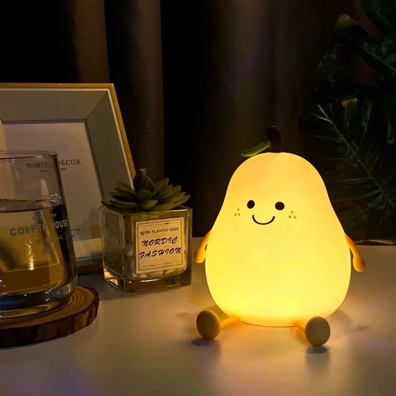 永不分梨小夜灯变色拍拍灯卧室床头灯柔光护眼充电睡眠灯台灯可爱