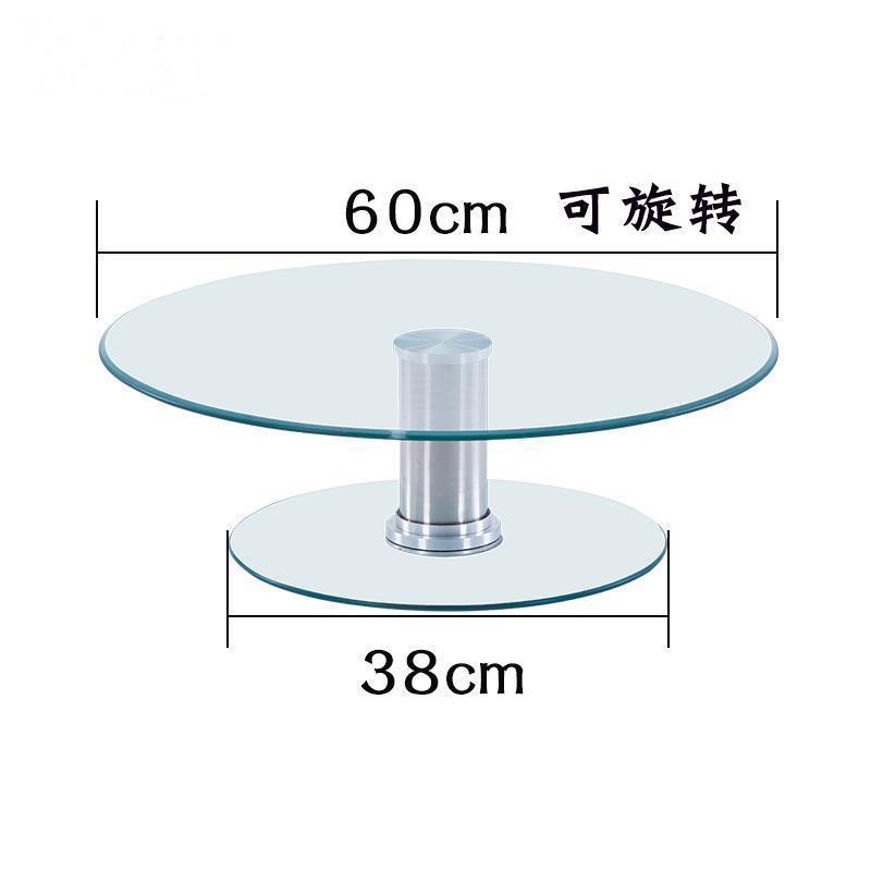 新款餐桌转盘钢化玻璃加高转台二层酒水架酒店展示台圆桌转盘家用