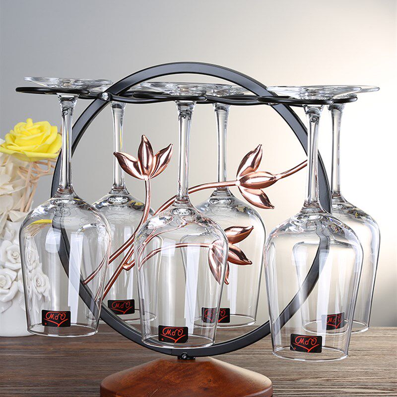 欧式红酒架家用高脚杯架子悬挂倒挂红酒杯架葡萄装饰