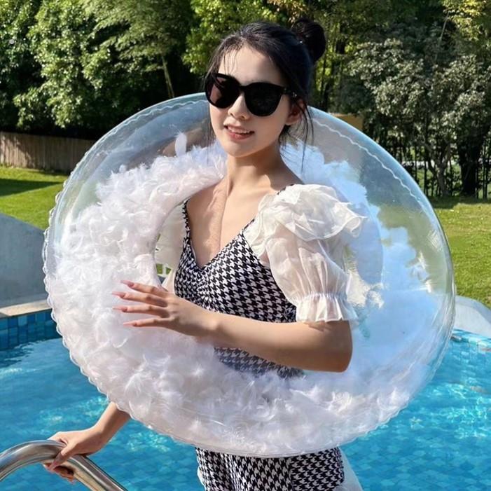 游泳圈成人可携式游泳圈高颜值游泳装备男全套高端女透明充气网红