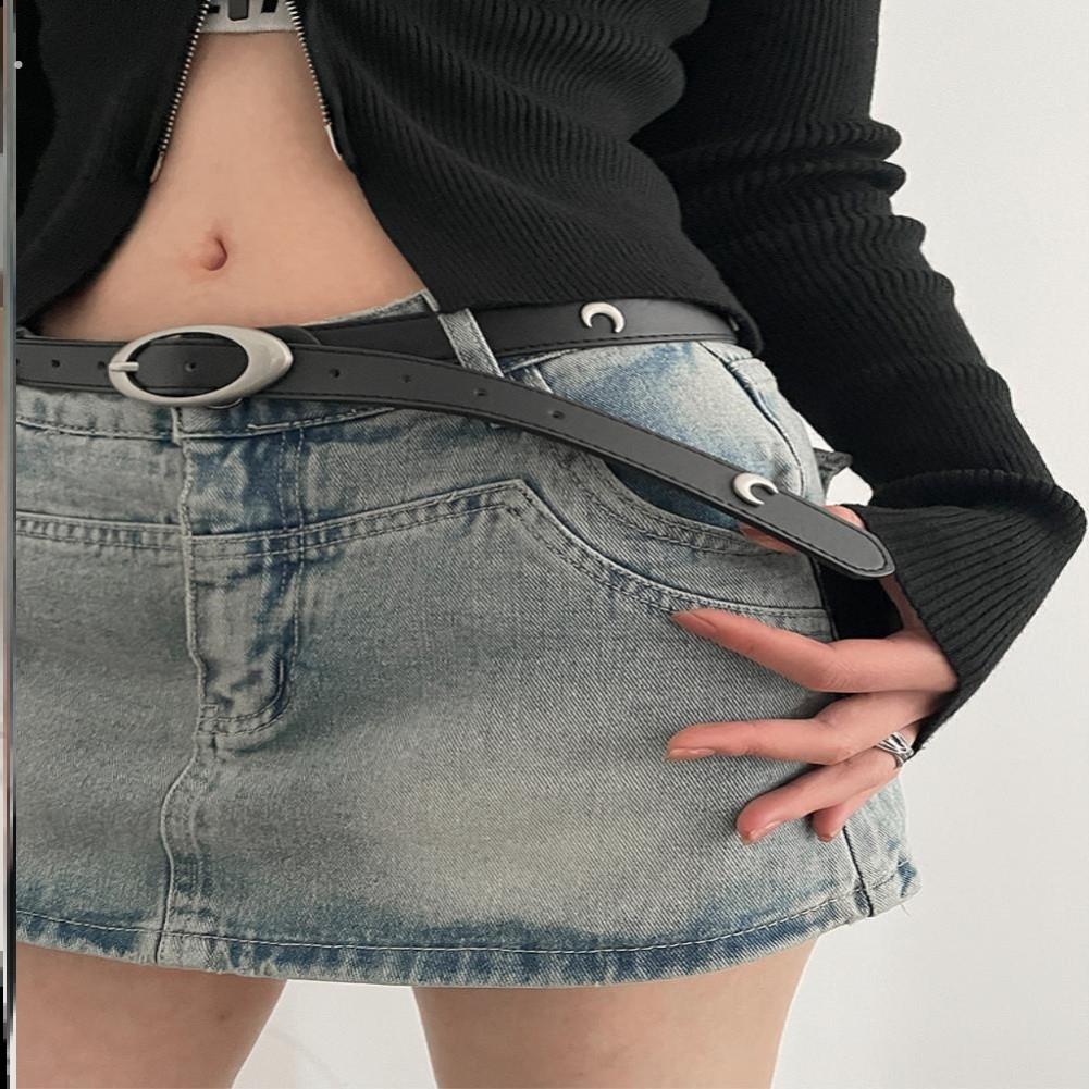 小众设计感细腰带女星星装饰牛仔裤带百搭韩版黑色皮带2025新款夏