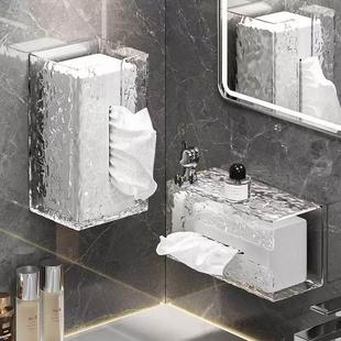 轻型豪华毛巾收纳盒纸巾盒壁挂式 厨房浴室厕所浴室倒置纸盒透明