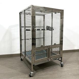 鸟笼子大号鹦鹉笼304不锈钢横丝玄凤虎皮专用豪华别墅易清洁防溅