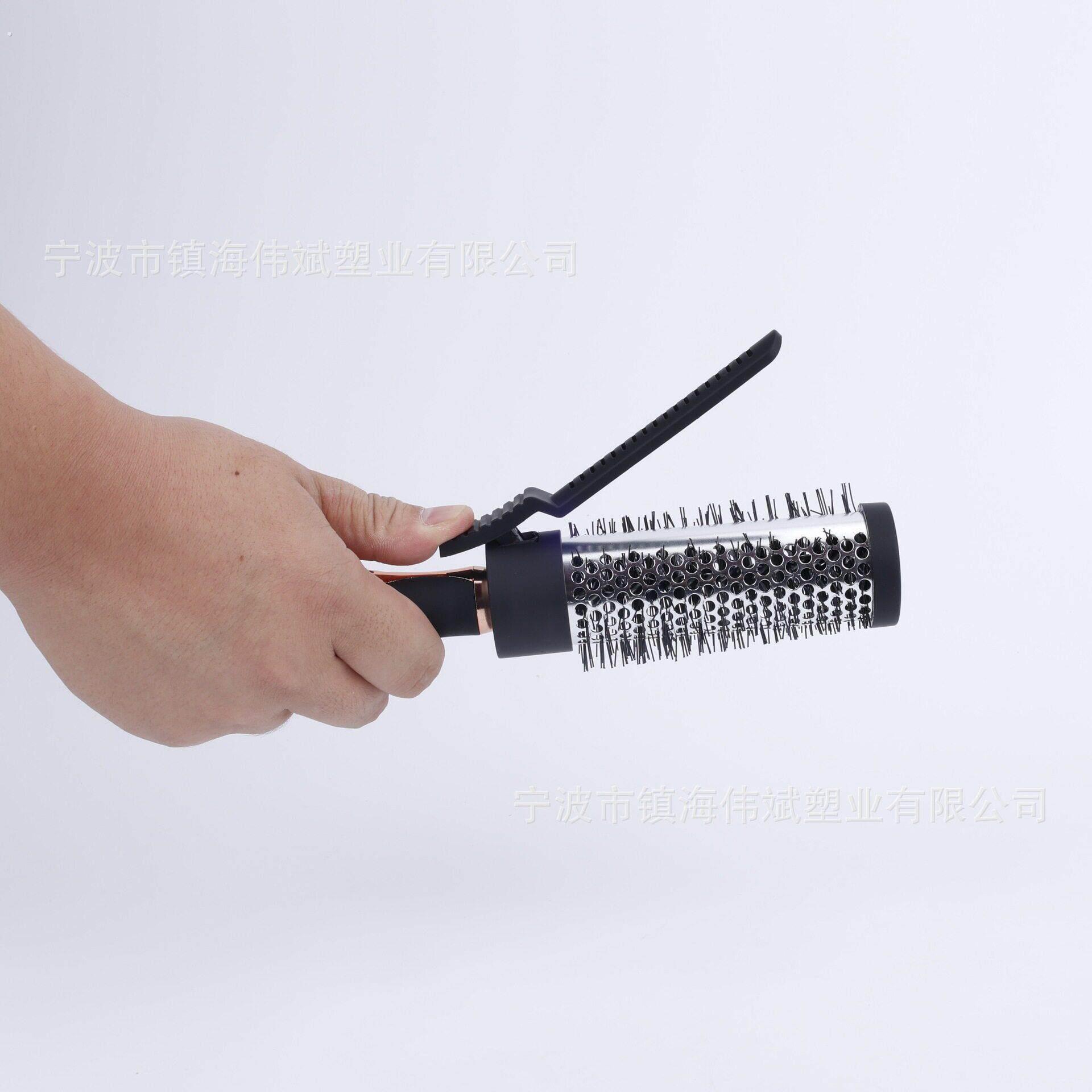 创意卷发梳吹卷造型梳理髲专用自带固定发夹厂家外贸铝管耐热圆筒