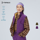 TRIP&CO双面穿棉马甲女款 加绒保暖内胆打底内穿坎肩秋冬季 棉服