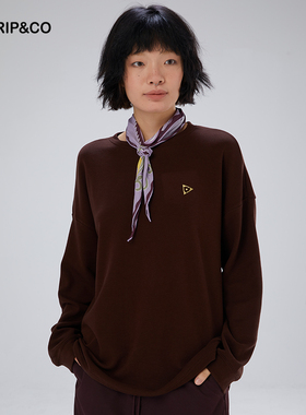 TRIP&CO新款男女同款舒适通勤透气莱赛尔天丝德绒阔型极简长袖T恤