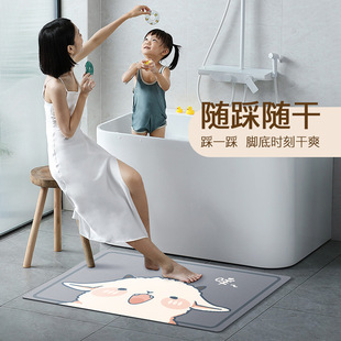 硅藻泥吸水地垫防滑软垫浴室卫生间门口脚垫家用洗手间橡胶小地毯