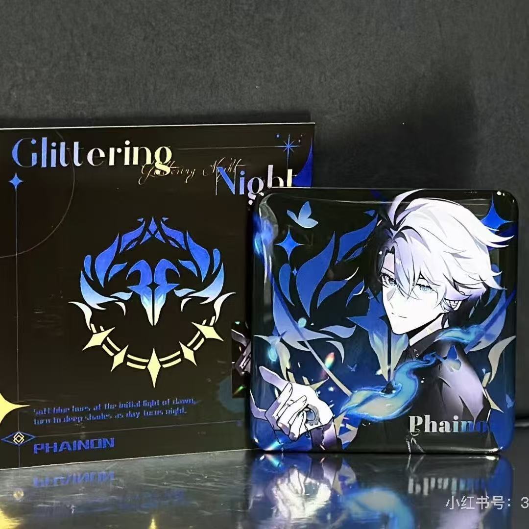 现货 暗夜流光·白扼万敌自制方形吧唧背包挂件二次元周边