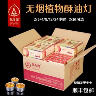 包邮 整箱自在园酥油灯2 12小时供佛灯长明灯无烟蜡烛灯 顺丰