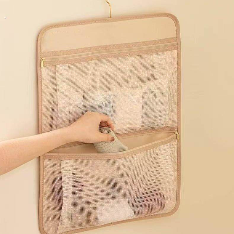 内衣收纳挂袋内裤袜子悬纳兜挂式网学生宿舍衣柜收神器省空间多层