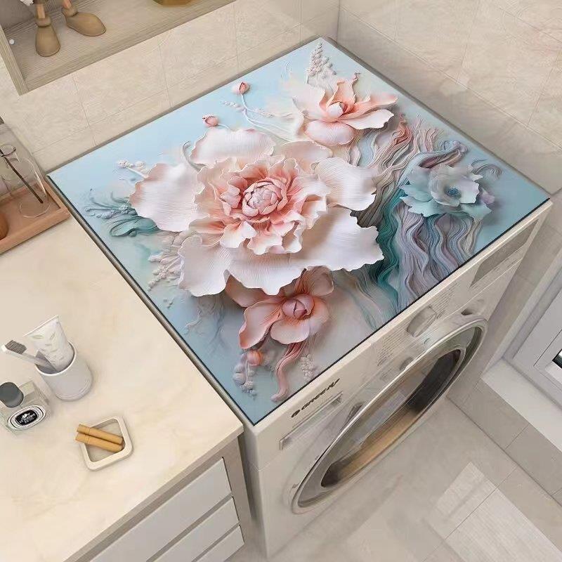 滚筒洗衣机盖垫吸水防晒冰箱盖布防尘罩垫布矽藻泥床头柜台面垫子