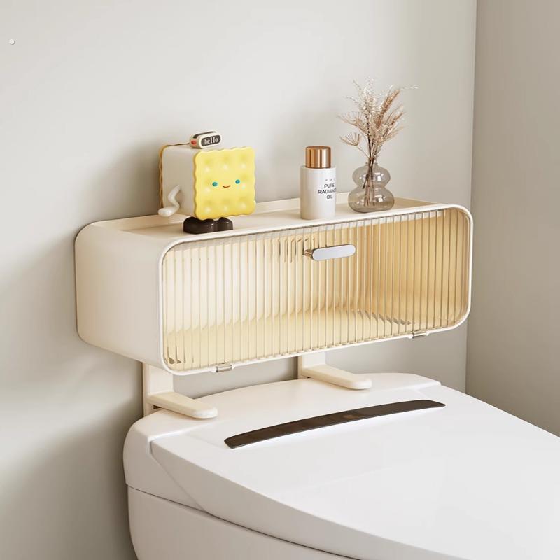 卫生间马桶上方置物架免打孔浴室壁挂架厕所多功能防尘收纳柜