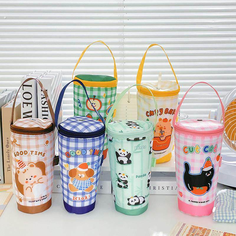 学生咖啡奶茶杯袋便携手提水杯保温杯套加厚铝箔防烫保冷可插吸管