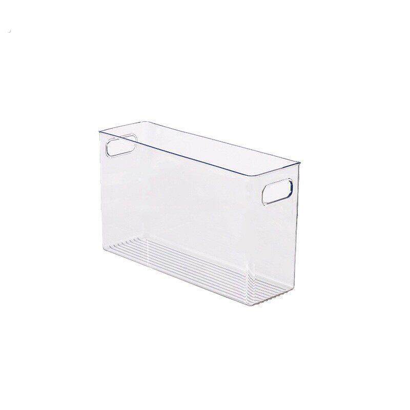 日式透明亚克力长条盒加高瘦高型大收纳盒化妆盒窄柜超高冰箱