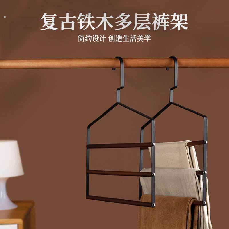 顺艺轻奢铁木裤架衣柜收纳裤子多挂架多层无痕防滑多功能多层裤架