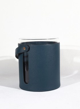 欧式皮革玻璃醒酒器红酒冰桶酒店吧台餐厅客厅家居装饰品