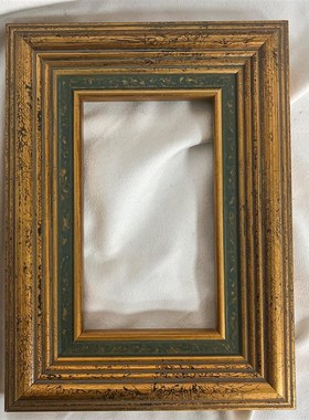 复古做旧撞色油画框 相框空框挂墙尺寸法式中古风y蓝