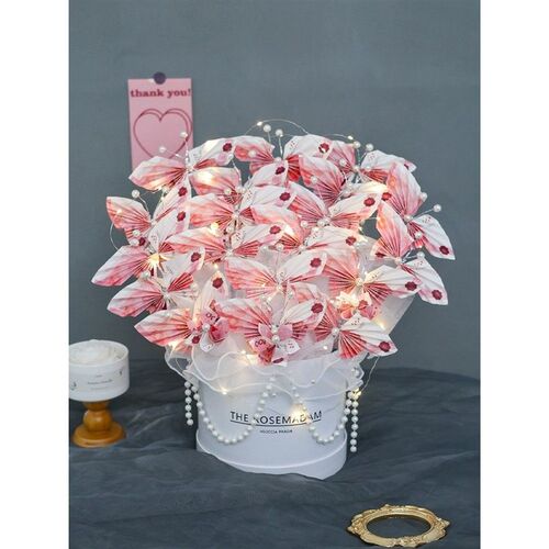 手工y蝴蝶有钱花抱抱桶自材包生日情人节送女朋友