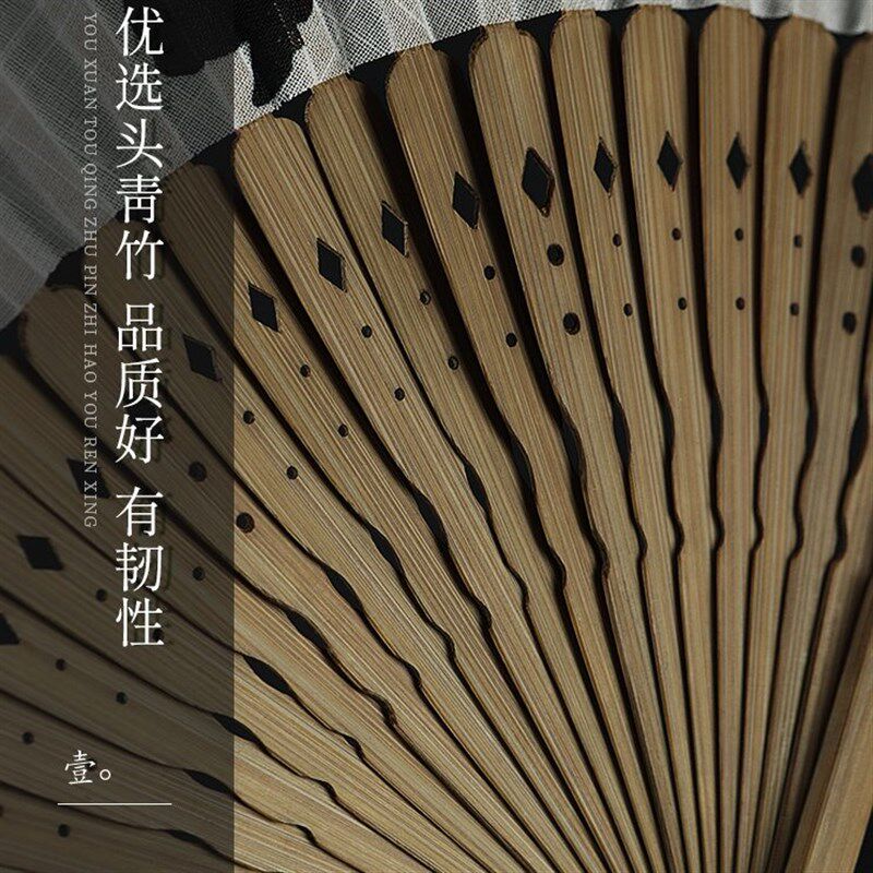 扇子古风折扇女中国风舞蹈折x叠扇汉服夏季古典随身流苏镂空小竹