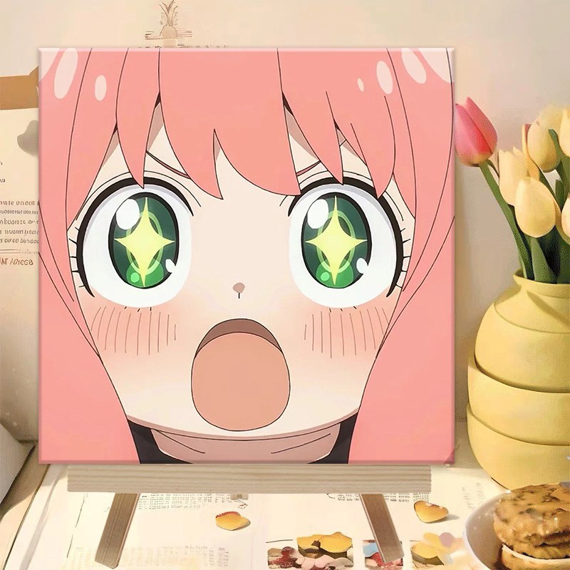 阿尼亚diy数字油画间谍过家家手绘涂色填色画画填充水彩装饰画