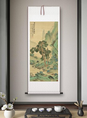 张千《李检法定林萧散图》书房茶室画玄关清挂画