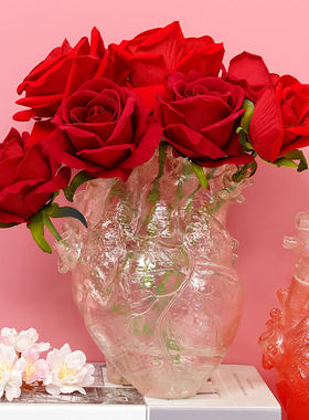 心脏花瓶玄关心形插花干花容器生日