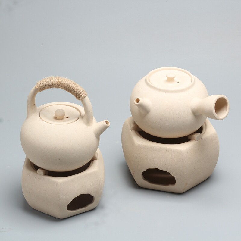 白泥酒精煮茶炉蜡烛温泡茶炉 户外烧煮茶壶陶炉 玻璃茶具