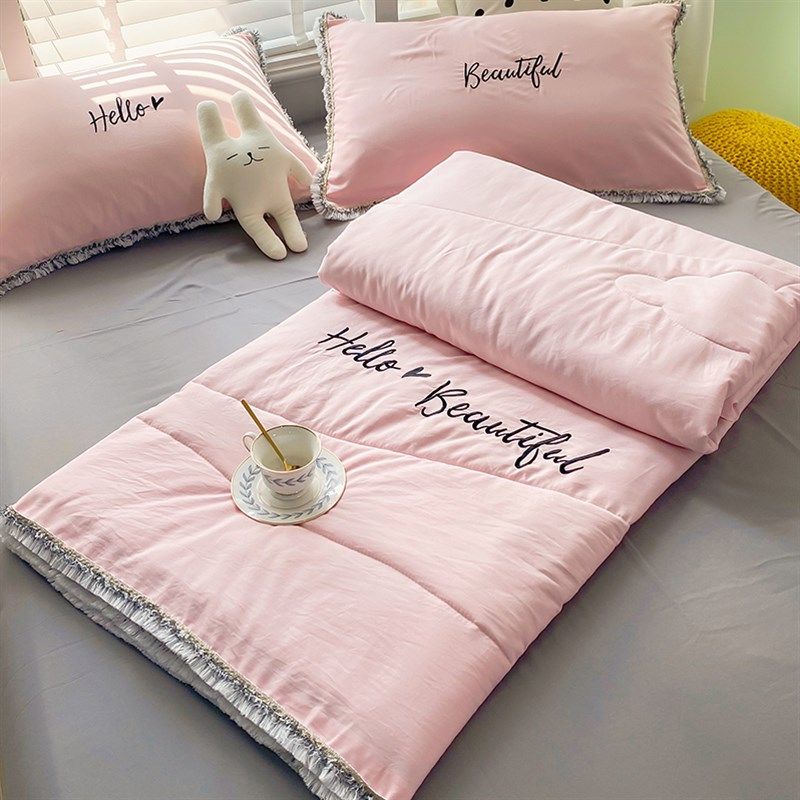 夏季公主风夏凉被空调被四件套夏天少女心双人水洗棉夏薄被子,床上用品,化纤被,淘宝优惠券,粉丝福利购,淘宝优惠卷