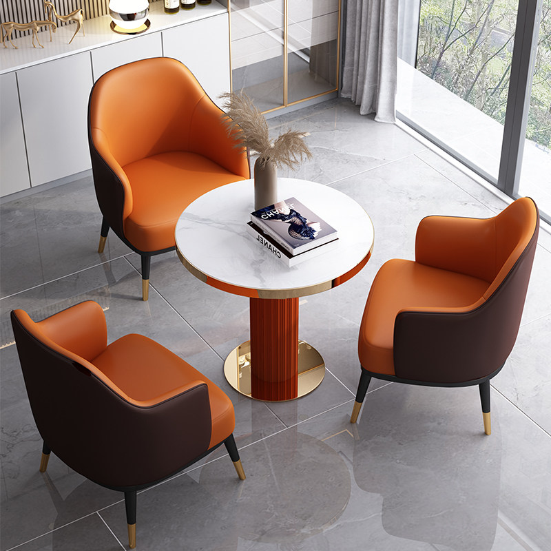 岩板圆桌洽谈桌椅组合茶几边几小圆桌子洽谈桌咖啡桌一桌四椅,住宅家具,岩板餐桌,淘宝优惠券,粉丝福利购,淘宝优惠卷