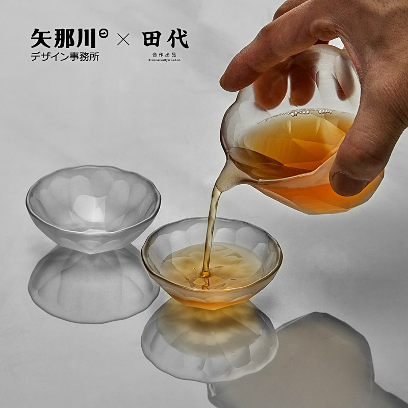 日式切玻璃 手工耐热分茶器茶道茶海一体特色公杯