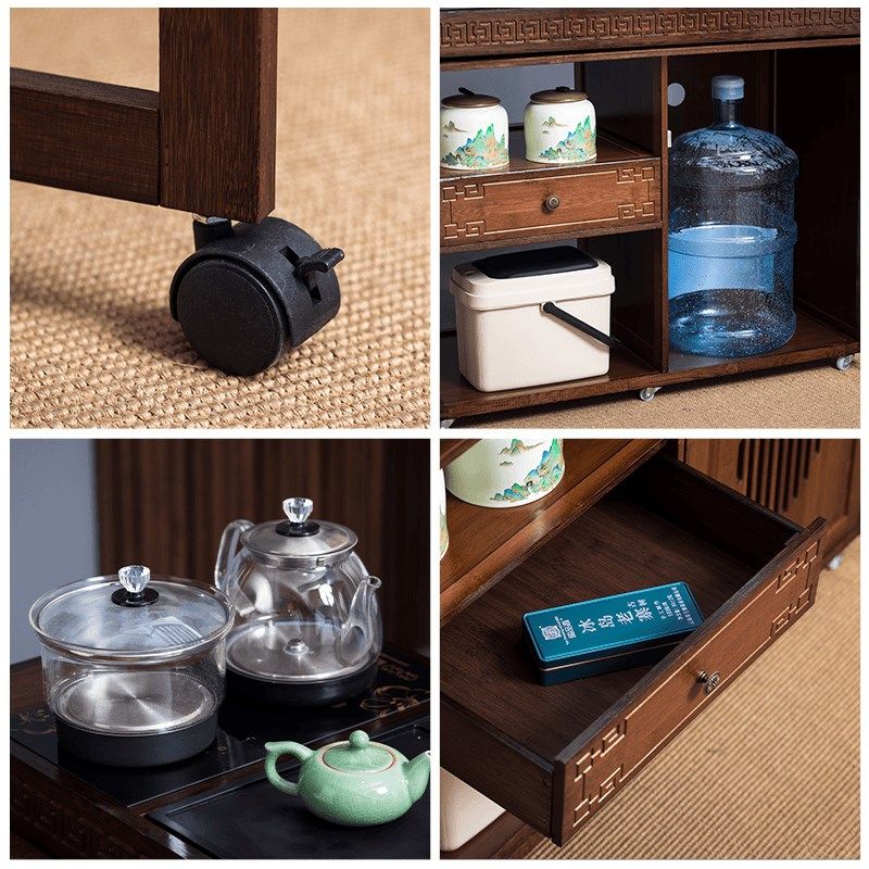 中式旋转茶桌阳台家用移动茶台喝茶桌椅组合小型茶几具烧水壶套装,住宅家具,家用茶台/茶桌,淘宝优惠券,粉丝福利购,淘宝优惠卷