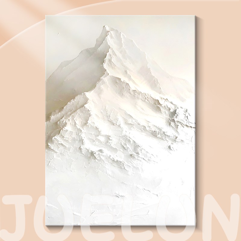 象手绘油画白色雪落地画现代简约画背景墙挂画