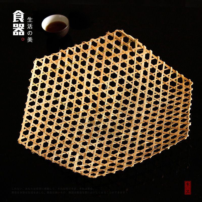 竹编制品竹篦子防粘锅底网餐具炸鱼酒店家用手工竹垫底垫煮肉砂锅