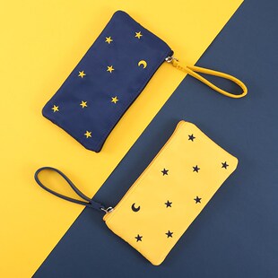 韩国ins日系刺绣初高中学生笔袋简约小清新大容S量女生可爱文具袋