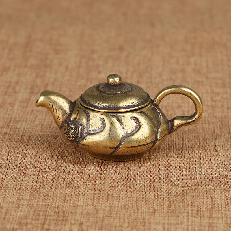 黄茶壶迷你壶双鱼壶手把壶茶道茶宠玲珑壶