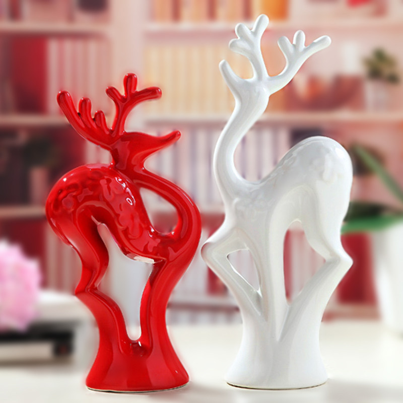 家居结婚 家居摆设品工艺品 情侣梅花鹿