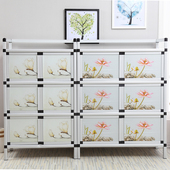 碗柜家用厨房柜子简易收纳储物组装 多功能玻璃门出租房