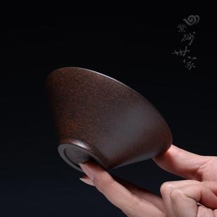 斗笠杯 紫砂杯黑金砂纯手工单杯普洱杯主人杯小杯子功夫茶杯