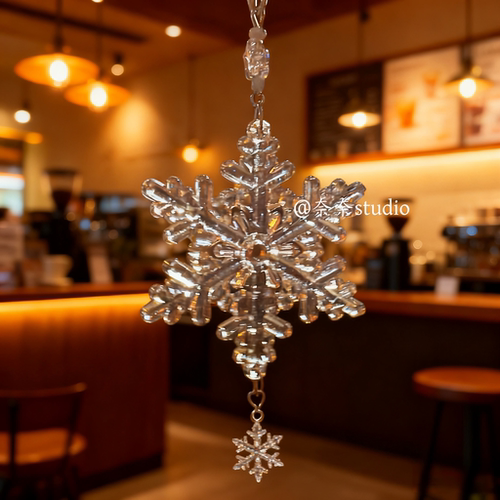 冬季限定雪花钥匙扣挂件包包挂饰手机链diy小众精致高级感送礼物