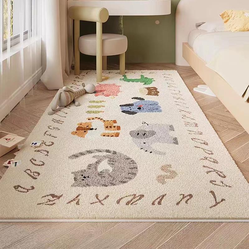 地毯卧室床边毯冬天高级厚防摔儿童房间女孩主卧床下新款地垫客厅