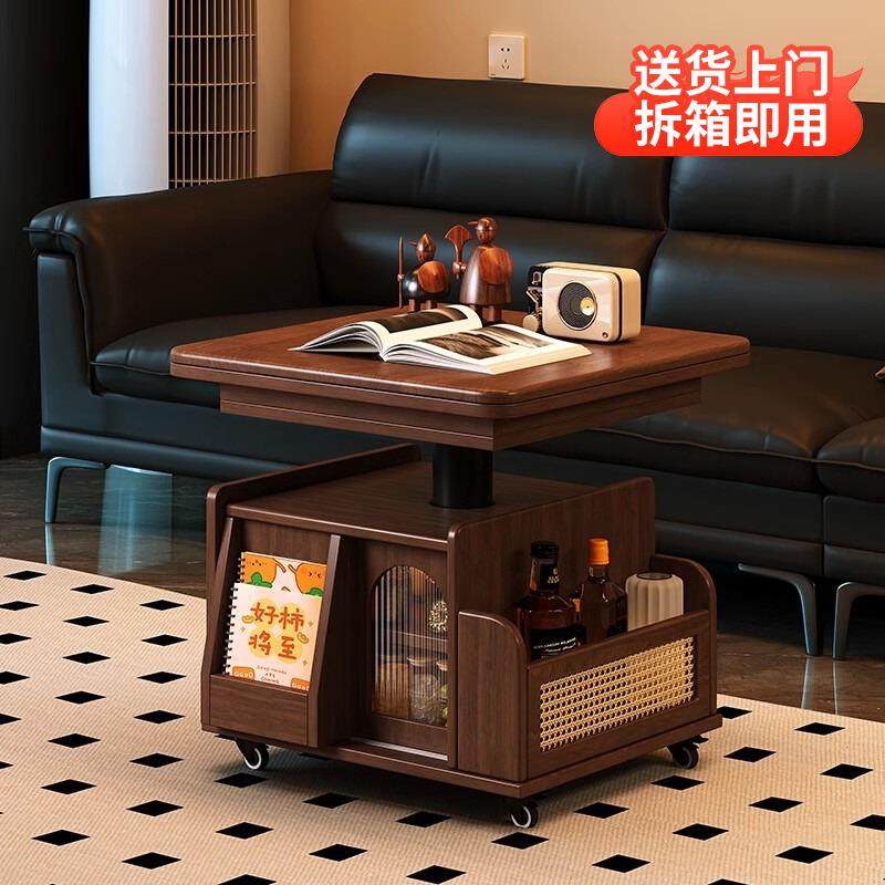 升降茶几折叠移动推车实木茶台茶桌小户型客厅多功能沙发餐桌两用