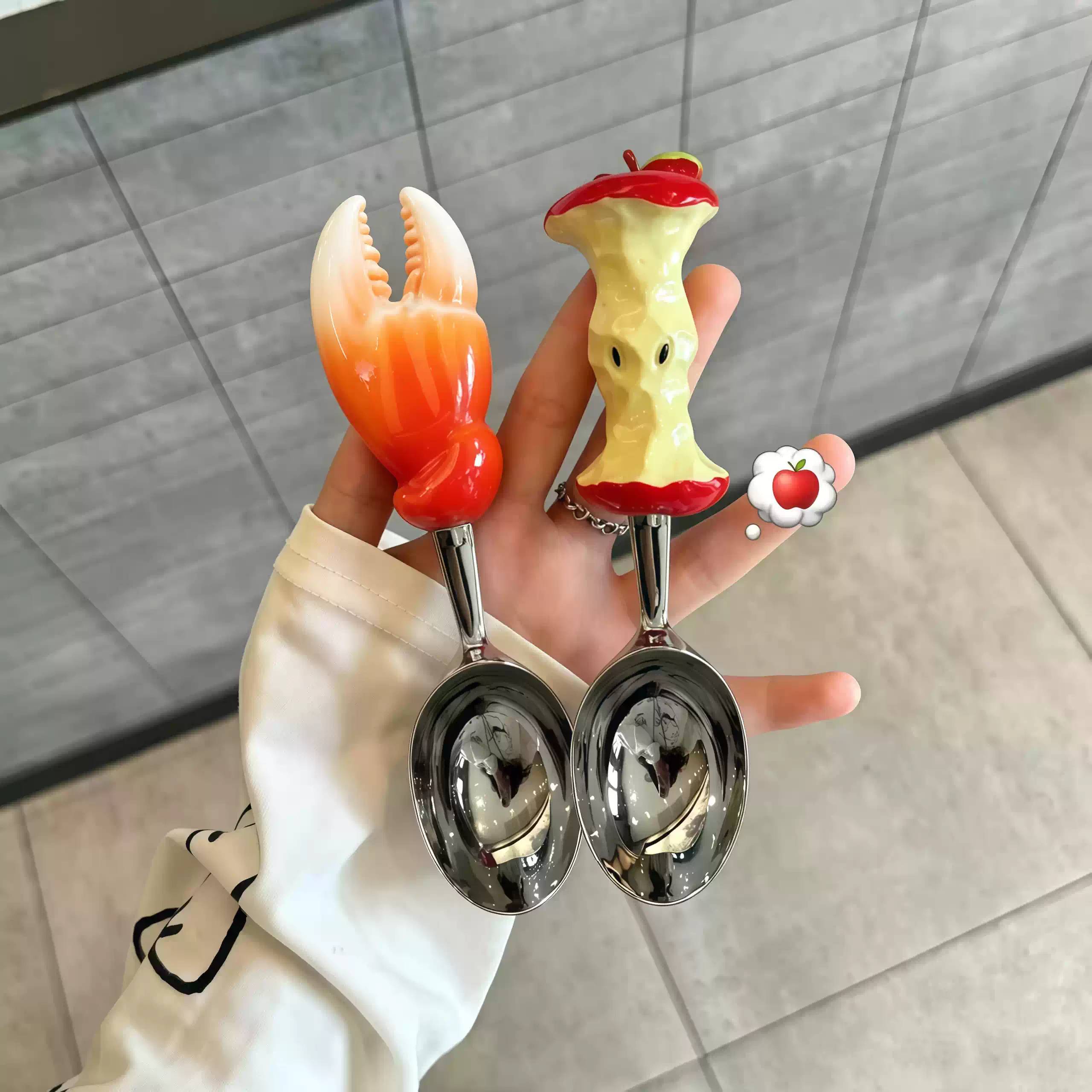 创意西瓜造型不锈钢甜品勺可爱