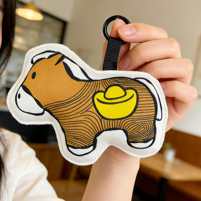 马上有钱小马数码印花包挂件