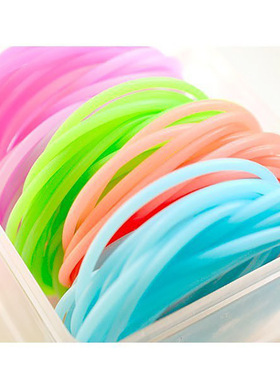 F301  夜光硅胶手环发绳 糖果荧光色皮圈头绳皮筋夜店头饰品