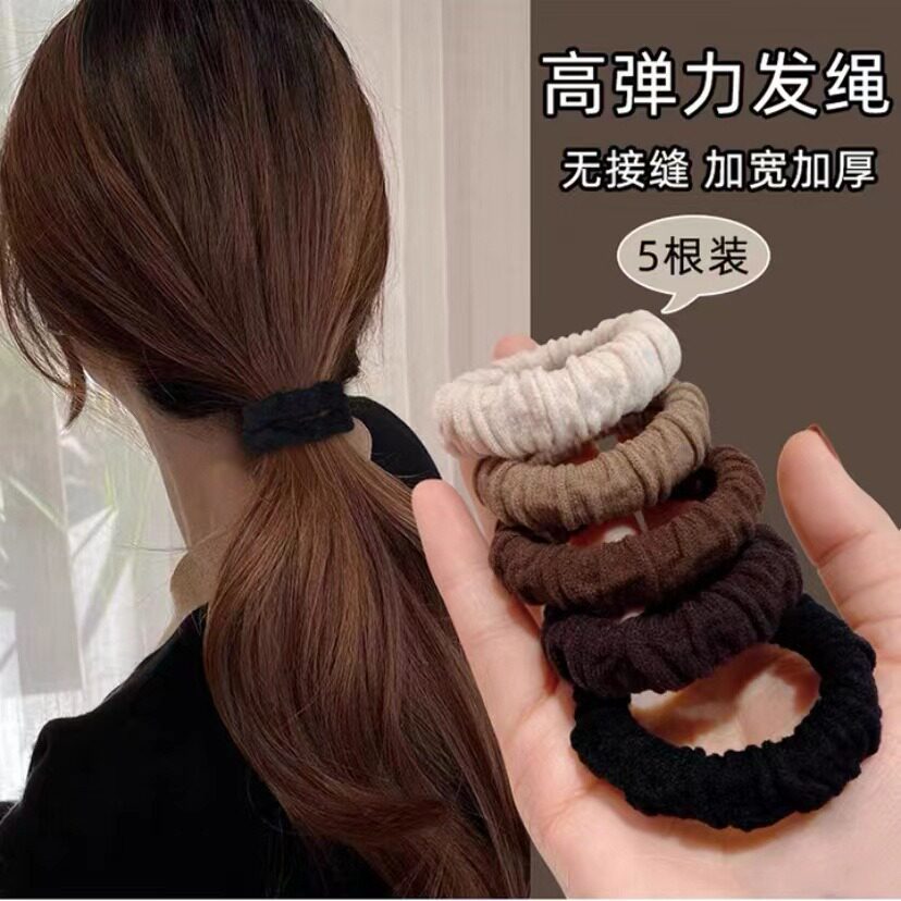 时尚加粗头绳女皮套发圈网红新款简约皮筋高弹力耐用扎头发绳头饰